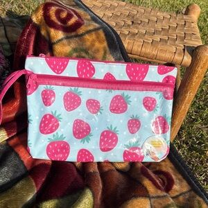 Strawberry Print Pouch
